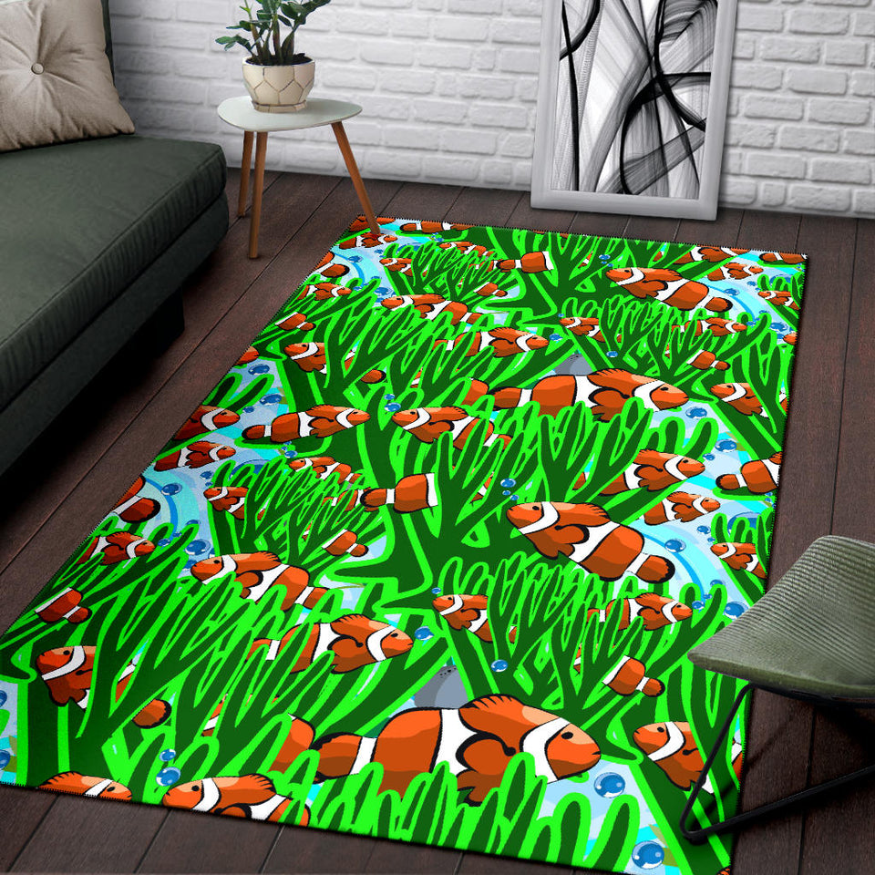 Clown Fish Pattern Print Design 01 Area Rug