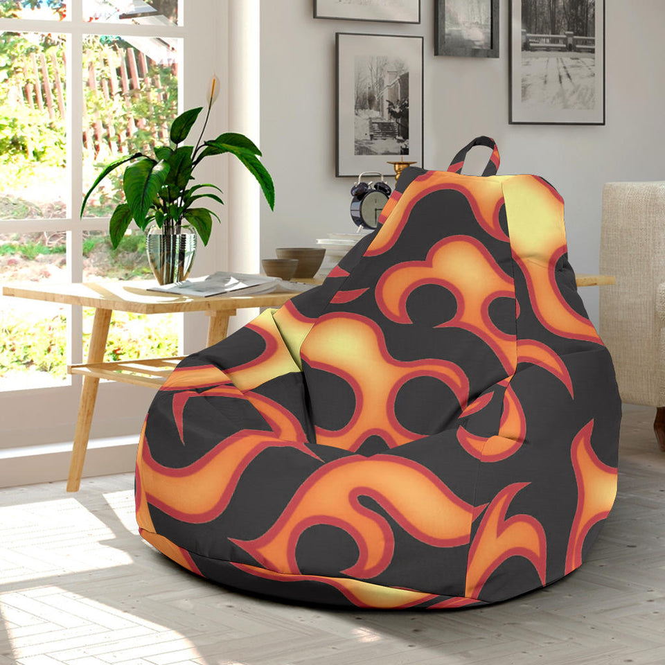 Fire Flame Dark Pattern Bean Bag Cover