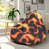 Fire Flame Dark Pattern Bean Bag Cover