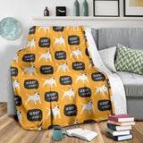 Bull Terrier Pattern Print Design 03 Premium Blanket