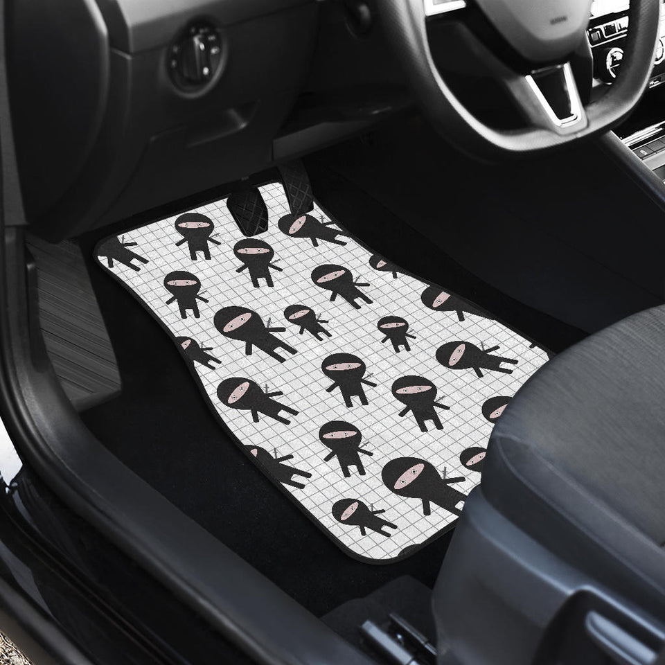 Ninja Pattern Plaid Background Front Car Mats