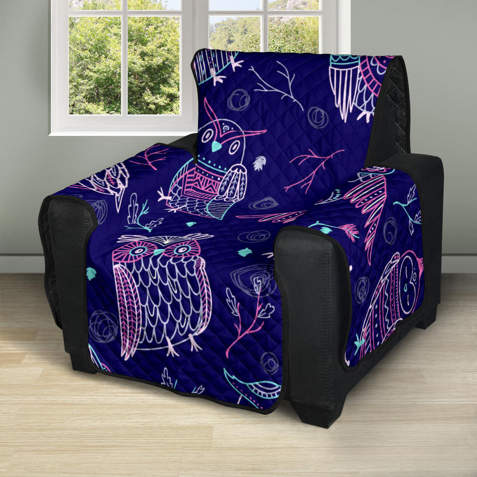 Cute owls pattern boho style ornament Recliner Cover Protector