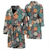 Gear Pattern Print Design 05 Men's Bathrobe