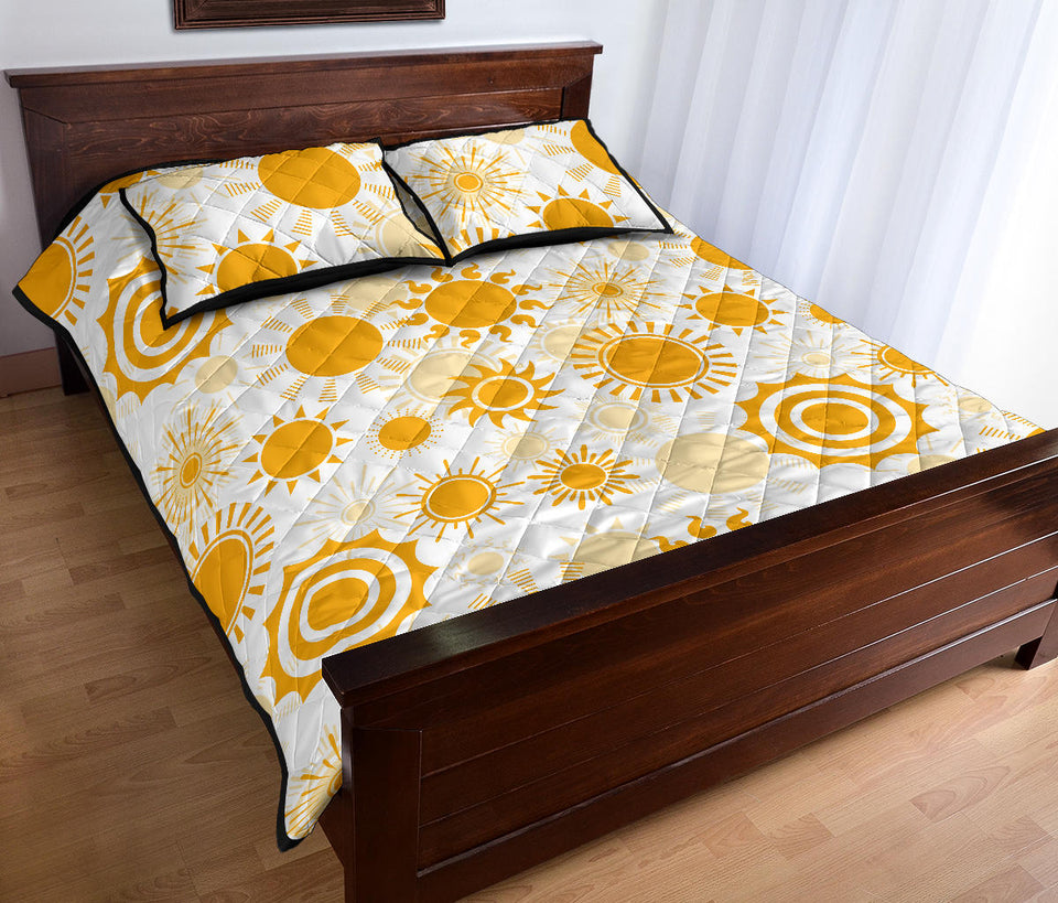 Sun design pattern Quilt Bed Set