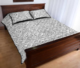 Cartoon hand drawn ice cream black white Quilt Bed Set