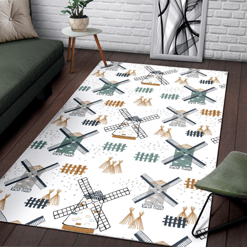 Windmill Pattern Area Rug