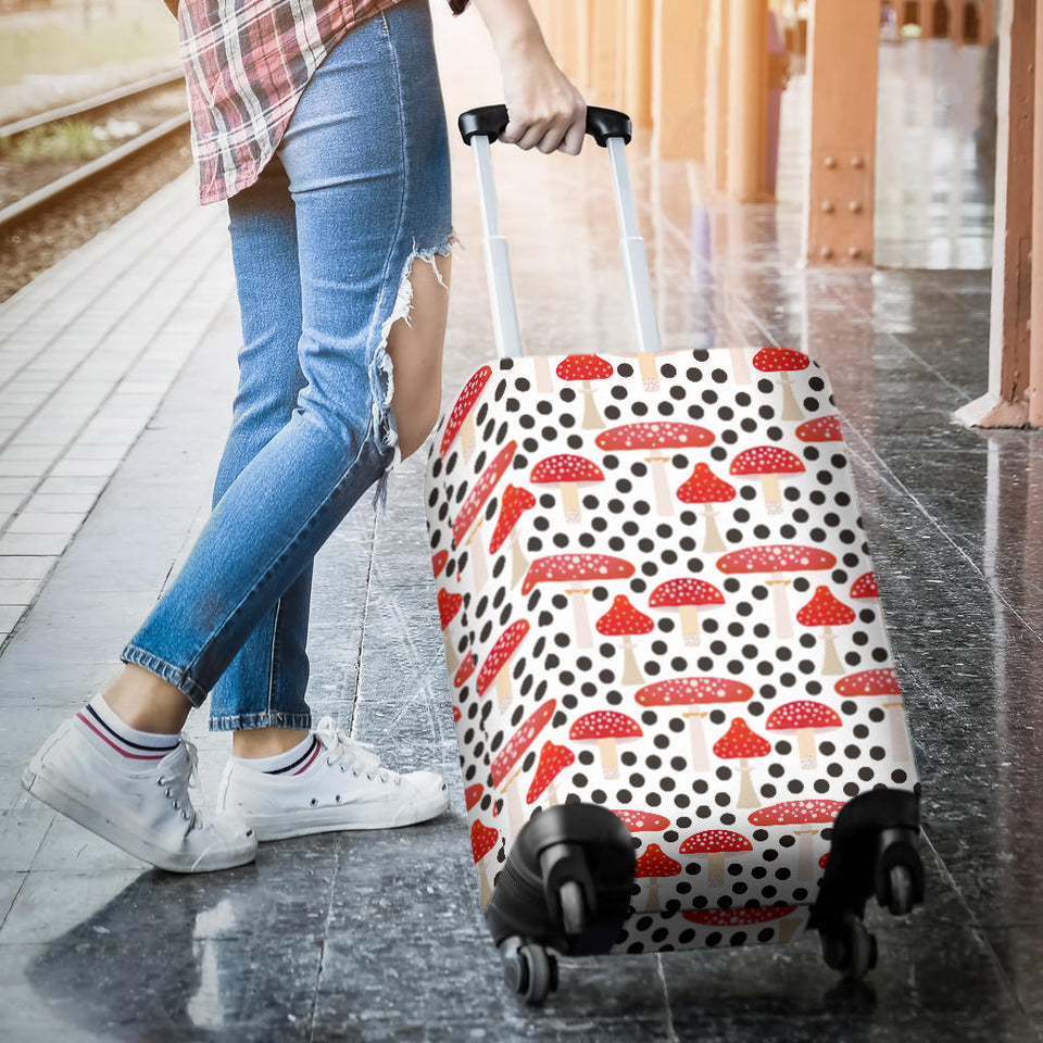 Red Mushroom Dot Pattern Luggage Covers