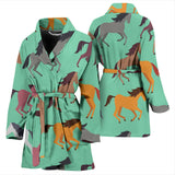 Colorful Horses Pattern Women'S Bathrobe