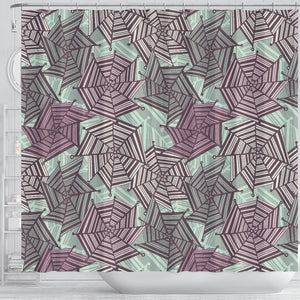 Spider Web Cobweb Design Color Pattern Shower Curtain Fulfilled In US