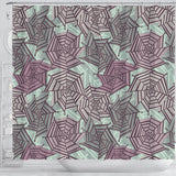 Spider Web Cobweb Design Color Pattern Shower Curtain Fulfilled In US