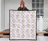 Cute Owl Leaf Premium Quilt