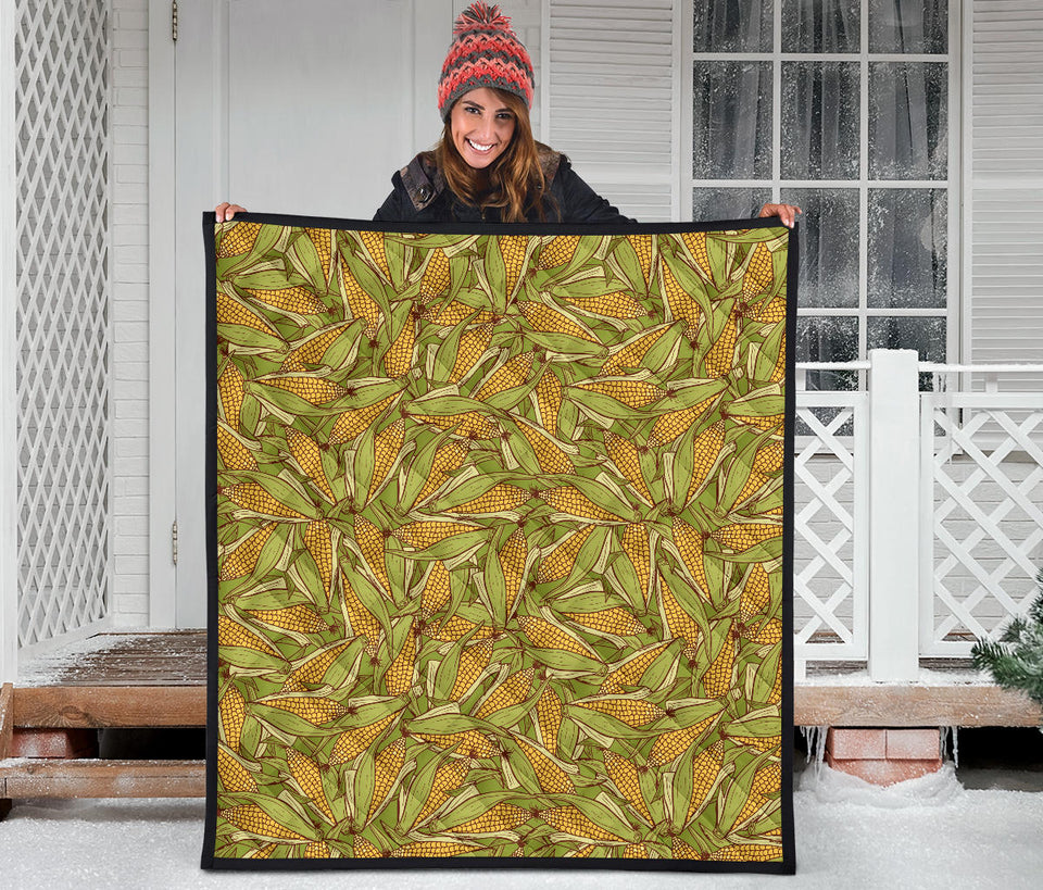 Corn Pattern Print Design 01 Premium Quilt