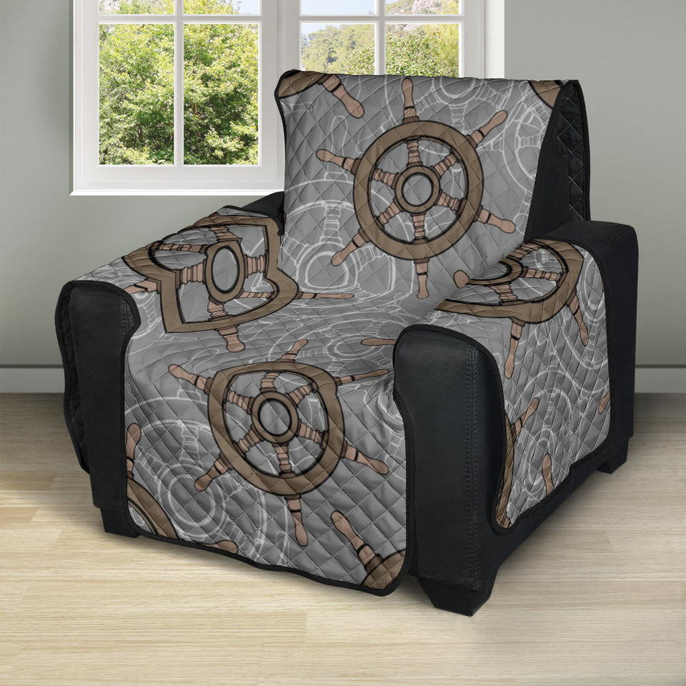nautical wood steering wheel pattern Recliner Cover Protector