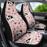 Cows Milk Product Pink Background Universal Fit Car Seat Covers