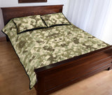Light Green camo camouflage pattern Quilt Bed Set
