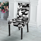 Black White Camo Camouflage Pattern Dining Chair Slipcover