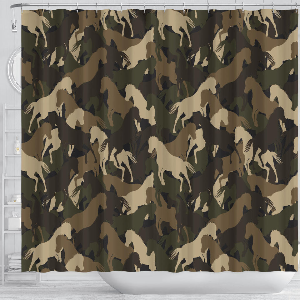 Horse Camouflage Pattern Shower Curtain Fulfilled In US