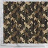 Horse Camouflage Pattern Shower Curtain Fulfilled In US