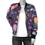 Beautiful Mermaid Fish Jellyfish Algae Other Marine World Women'S Bomber Jacket