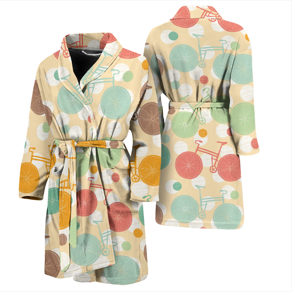 Bicycle Pattern Print Design 01 Men's Bathrobe