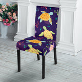 Colorful Sea Turtle Pattern Dining Chair Slipcover