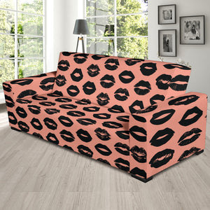 Lips Pattern Print Design 02 Sofa Slipcover