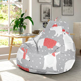 Cute Polar Bear Christmas Snow Pattern Bean Bag Cover
