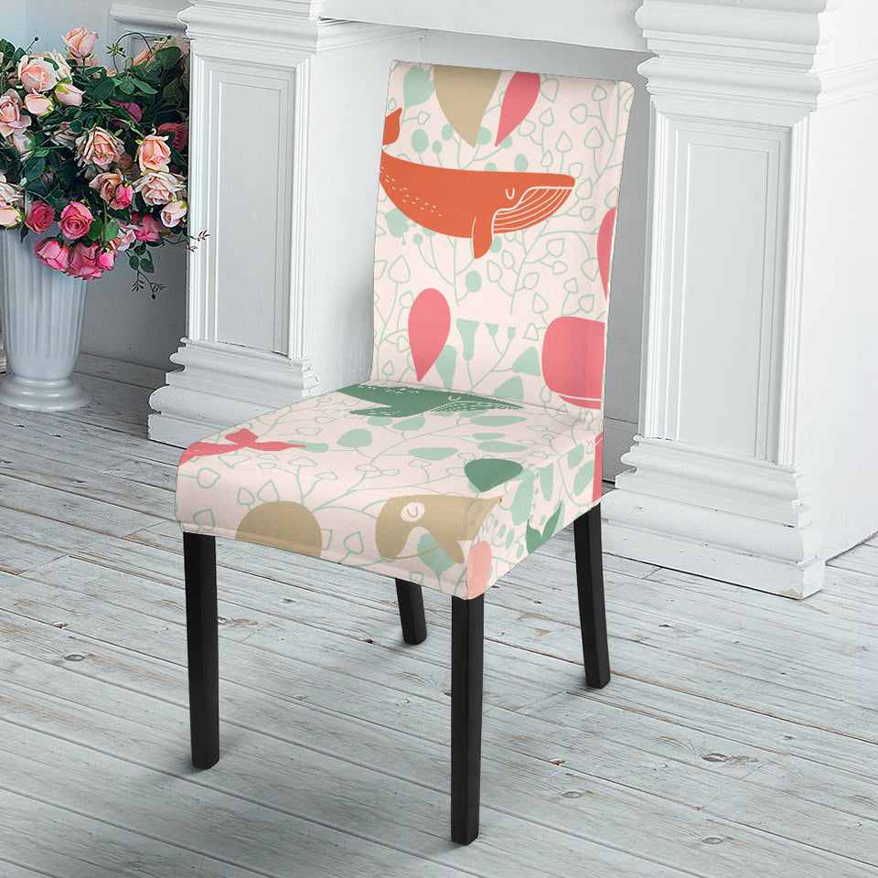Cute Whale Pattern Dining Chair Slipcover