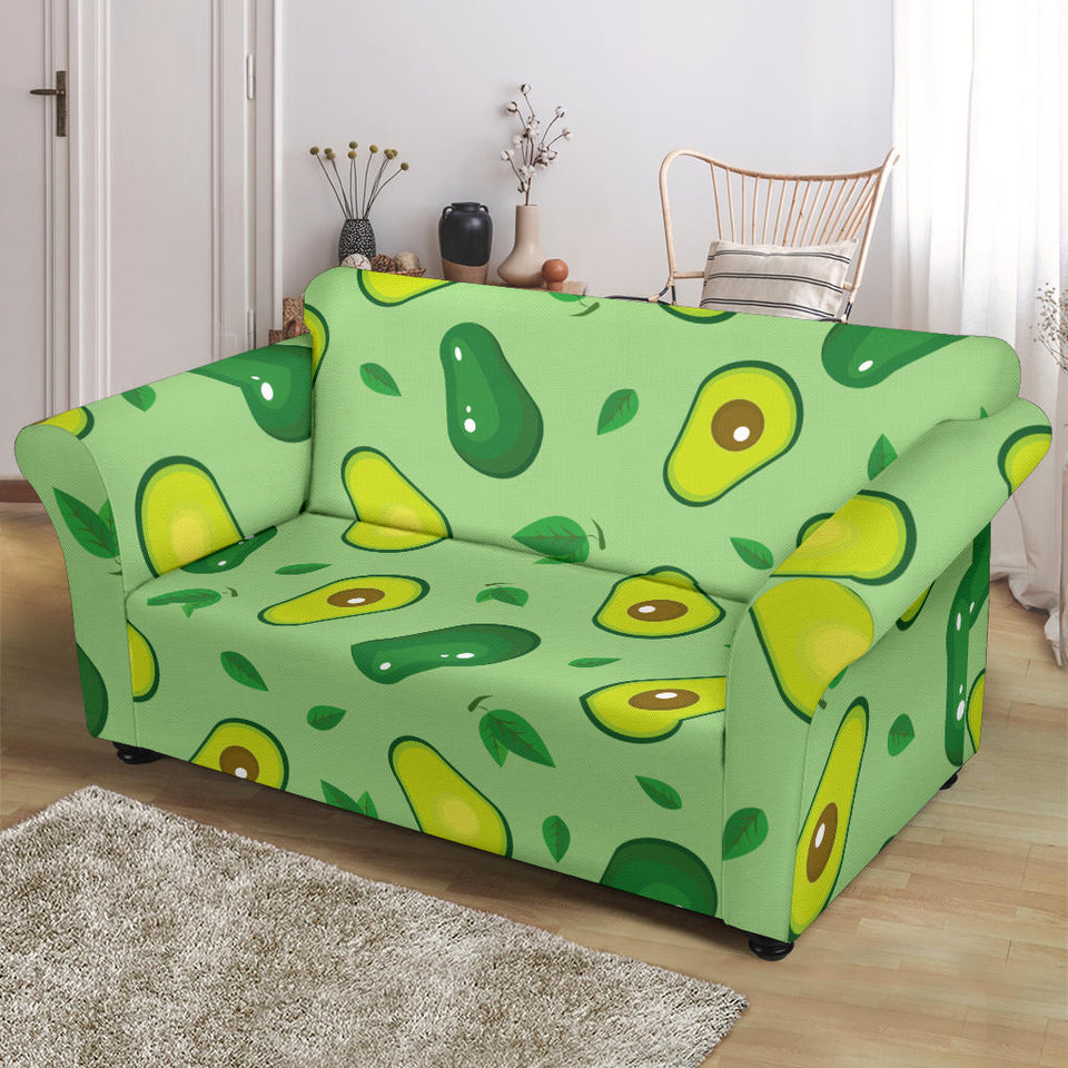 Avocado Pattern Green Background Loveseat Couch Slipcover