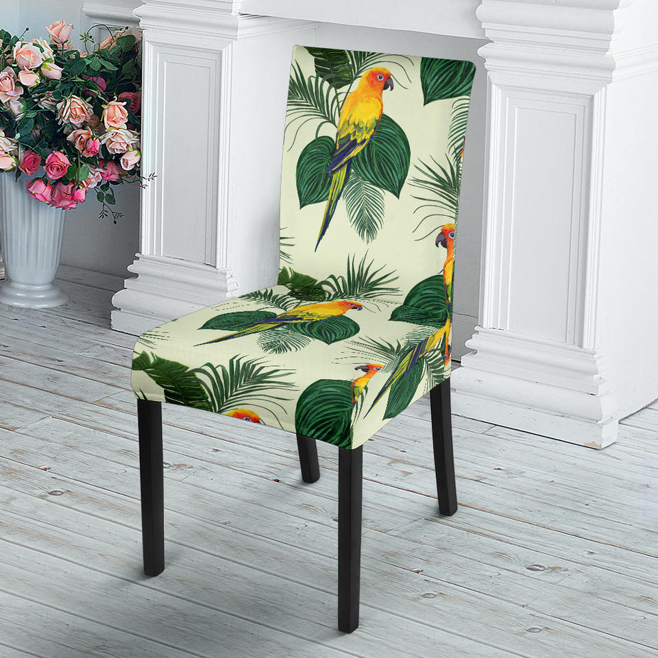 Beautiful Parrot Palm Leaves Pattern Dining Chair Slipcover