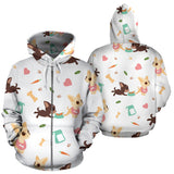 Cute Chihuahua Puppie Pattern Zip Up Hoodie