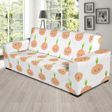 Cute Onions Smiling Faces Sofa Slipcover