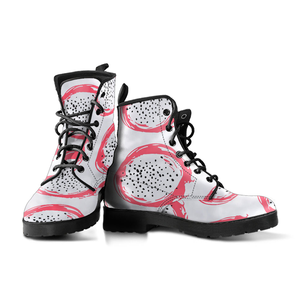 Hand Drawn Dragon Fruit Leather Boots
