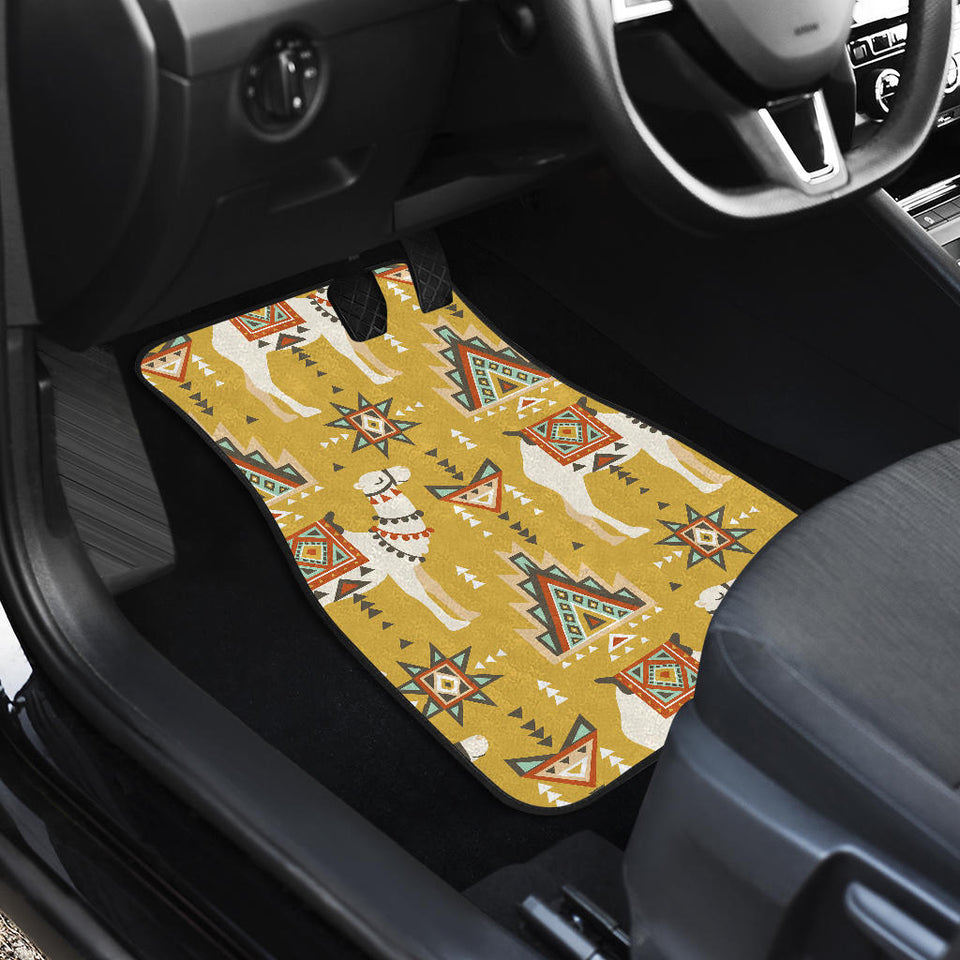 Camels Ethnic Motif Pattern Front And Back Car Mats