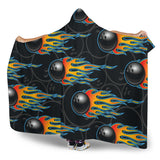 Bowling Balls Flame Pattern Hooded Blanket