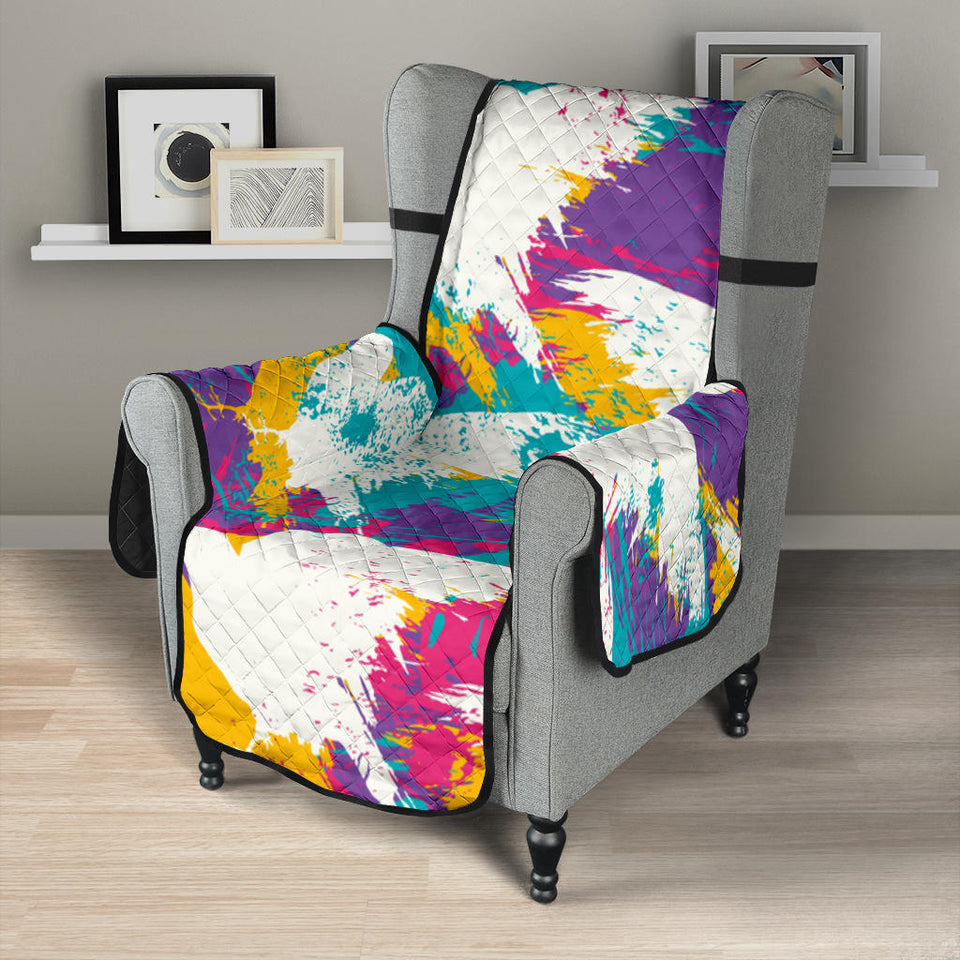 Colorful crow illustration pattern Chair Cover Protector