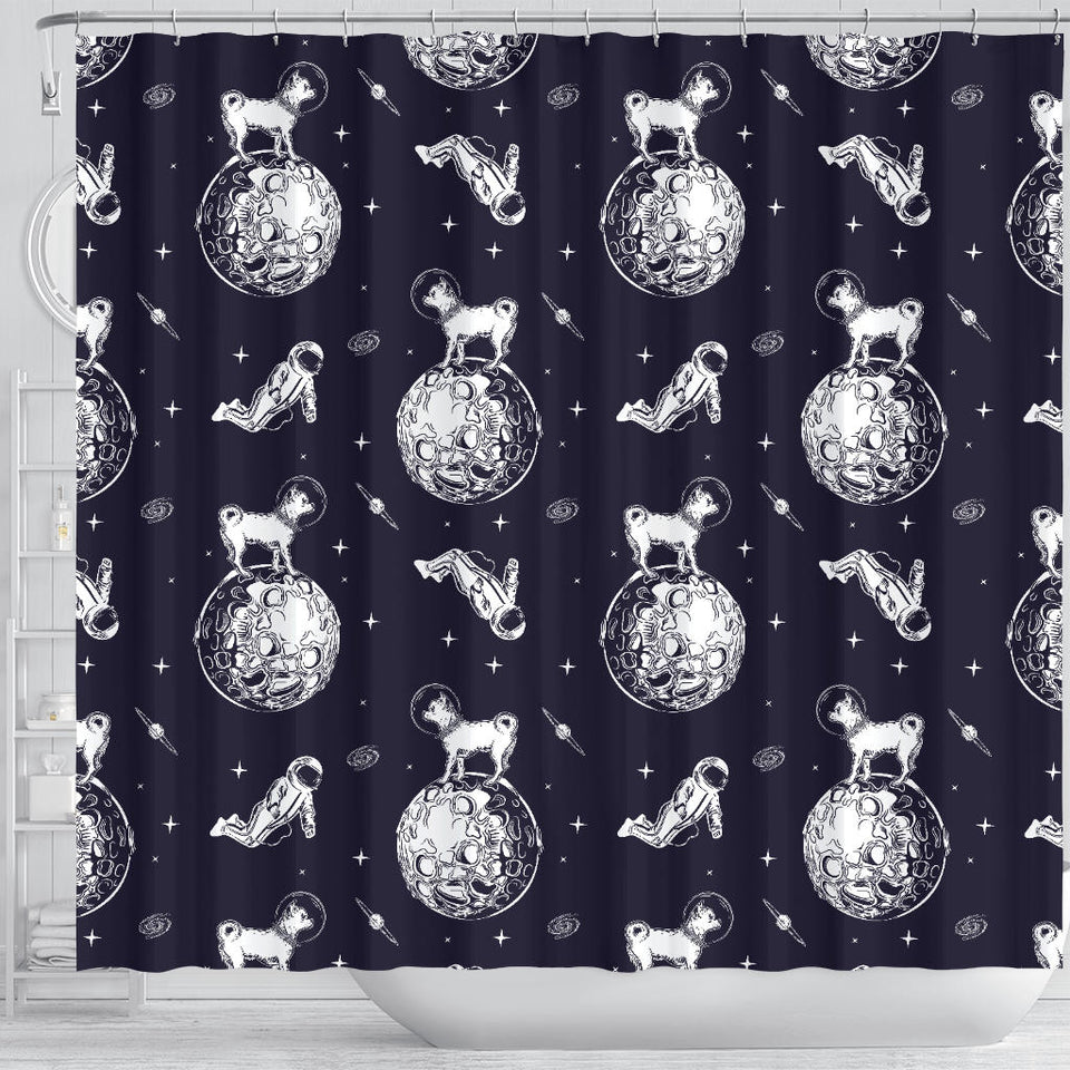 Chihuahua Space Helmet Astronaut Pattern Shower Curtain Fulfilled In US