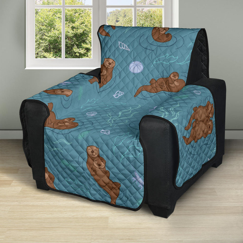 Sea otters pattern Recliner Cover Protector