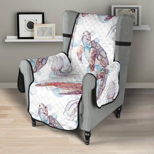 Watercolor sea turtle jellyfish pattern Chair Cover Protector