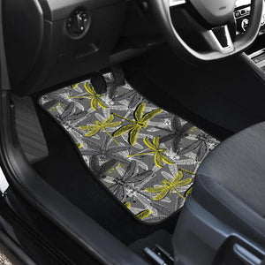 Hand Drawn Dragonfly Pattern Front Car Mats