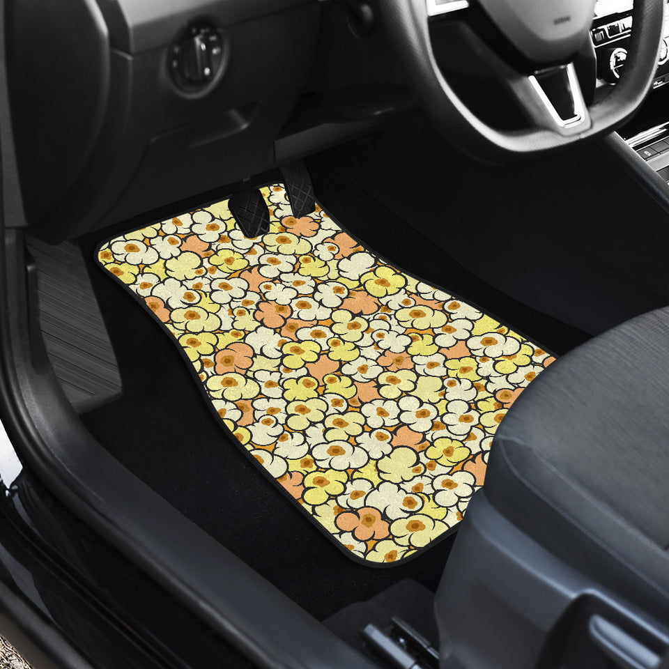 Popcorn Pattern Print Design 03 Front and Back Car Mats