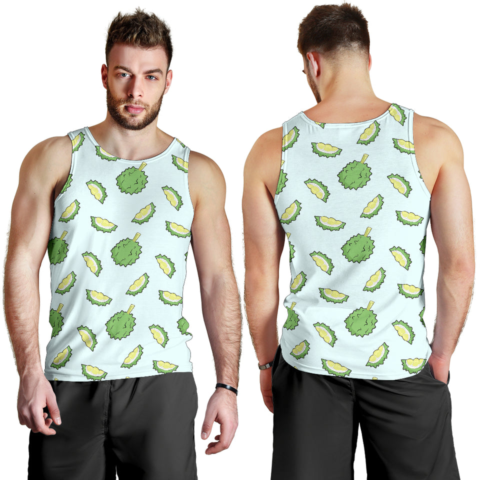 Durian pattern blue background Men Tank Top