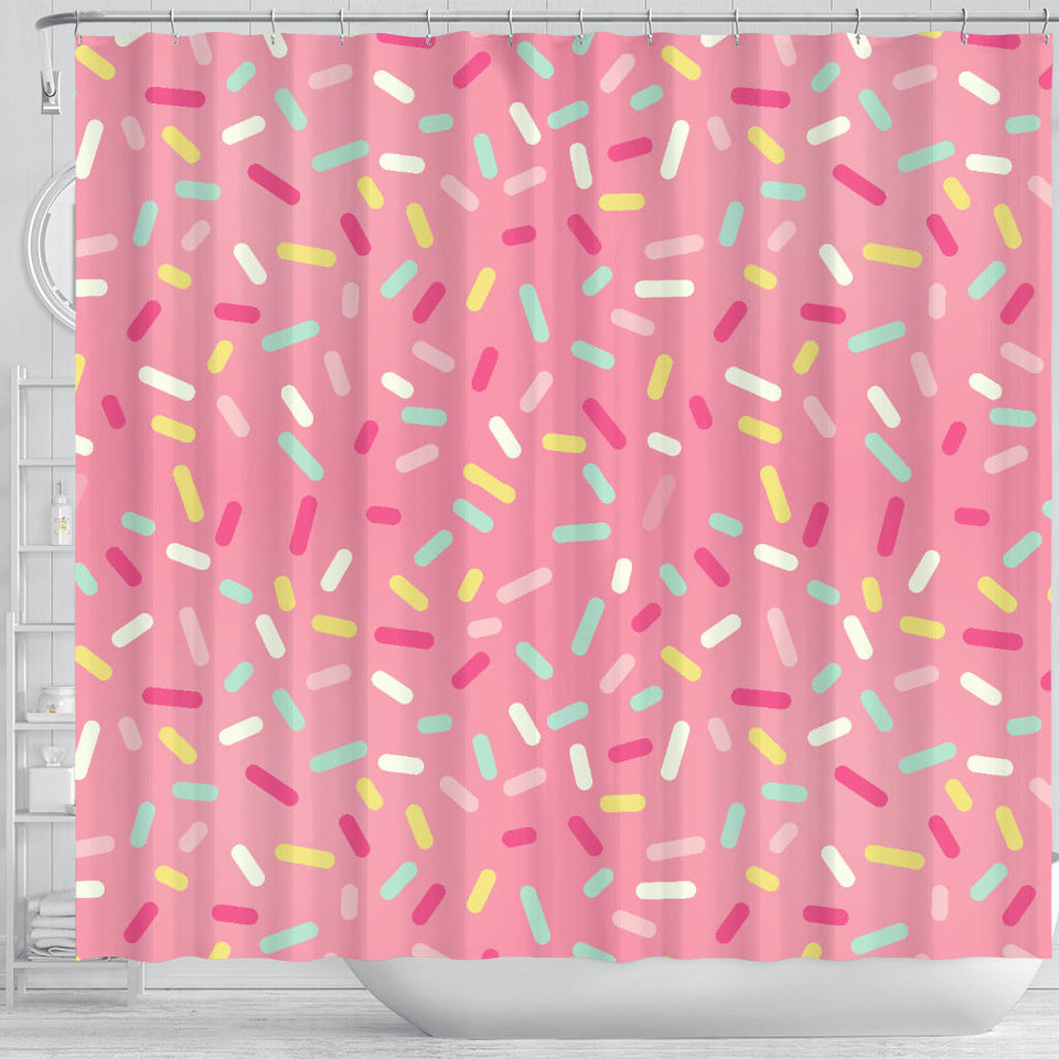 Pink Donut Glaze Candy Pattern Shower Curtain Fulfilled In US