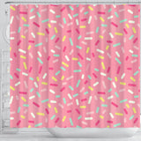Pink Donut Glaze Candy Pattern Shower Curtain Fulfilled In US