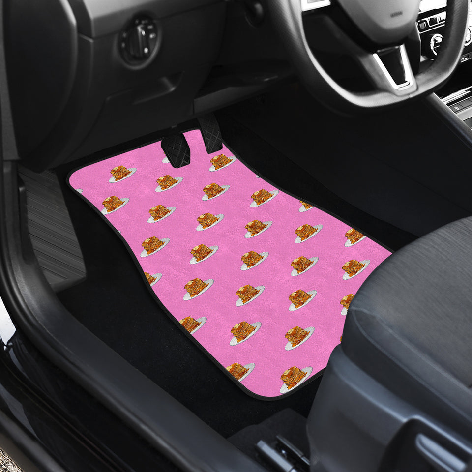 Pancake Pattern Print Design 04 Front and Back Car Mats