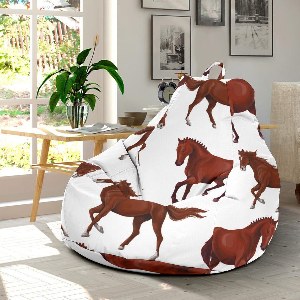 Horses Running Pattern Background Bean Bag Cover
