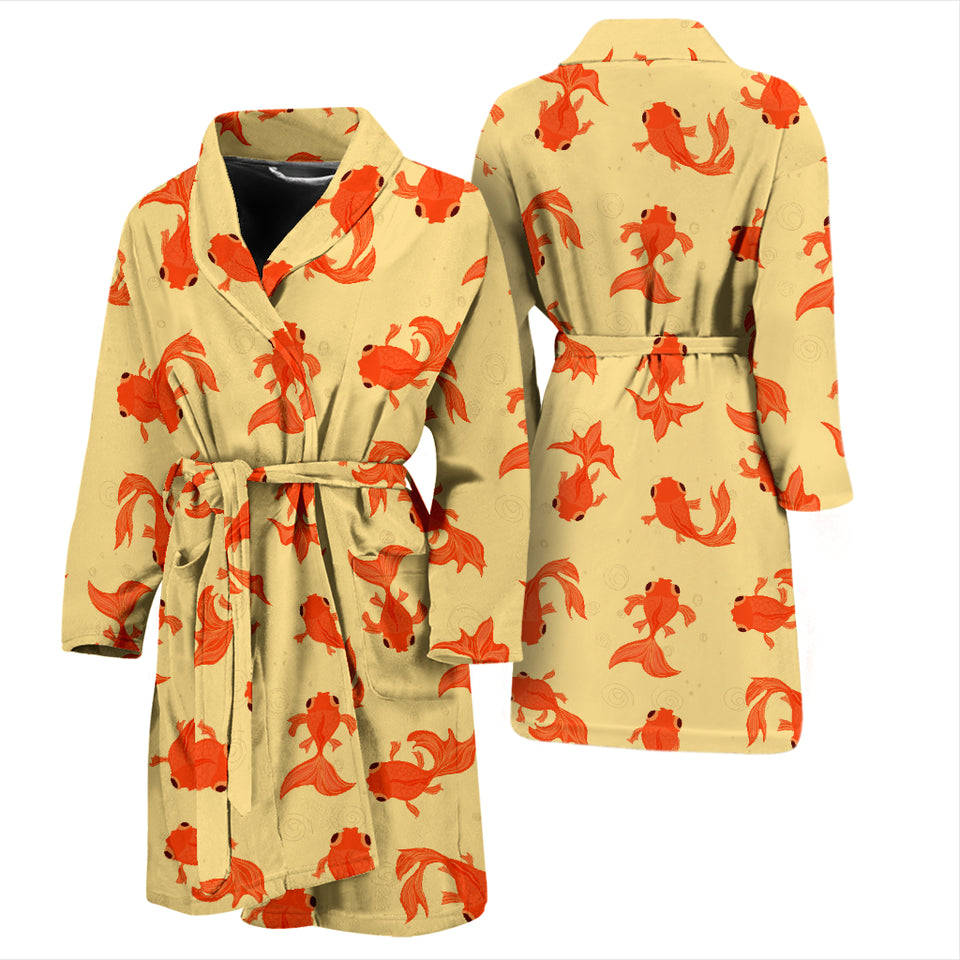 Goldfish Pattern Print Design 02 Men's Bathrobe