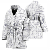 Math Pattern Print Design 03 Women's Bathrobe