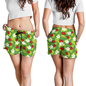 Ladybug Pattern Print Design 01 Women Shorts