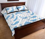 Blue whale pattern Quilt Bed Set